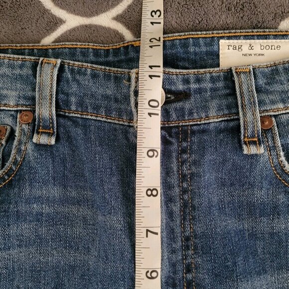 RAG & BONE Nina High Rise Ankle Flare Jeans Size 29 Blue Side Slit Stretchy Euc - Picture 7 of 10
